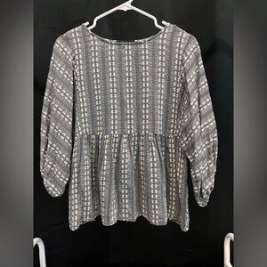 Gray Patterned Women's Top